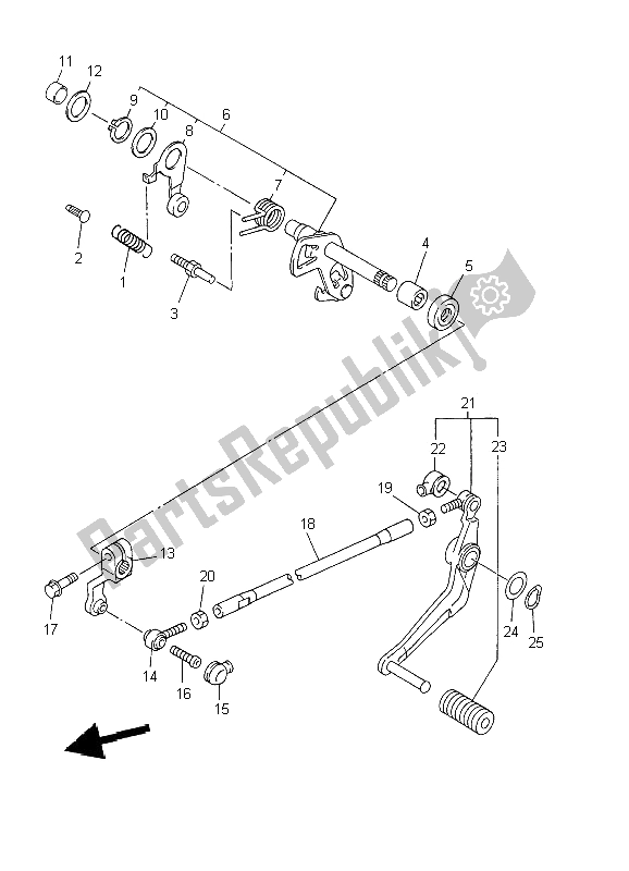 Tutte le parti per il Albero Del Cambio del Yamaha YZF R6 600 2002