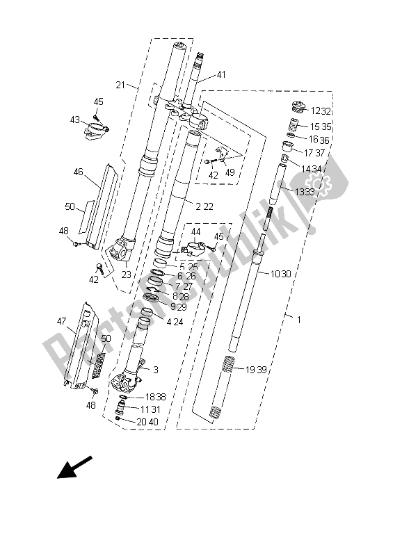 Wszystkie części do Przedni Widelec Yamaha YZ 450F 2003