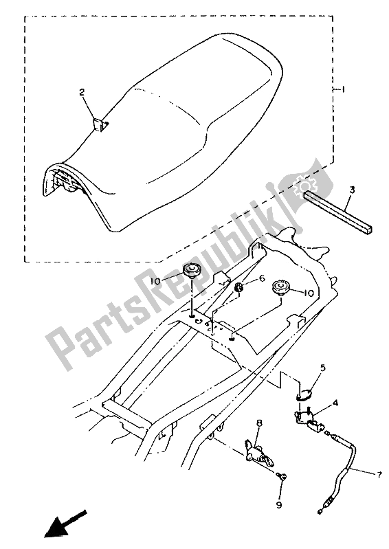 All parts for the Seat of the Yamaha XJ 600S Diversion 1993