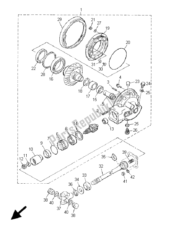 Toutes les pièces pour le Arbre De Transmission du Yamaha Xvztf Royalstar Venture 1300 2001