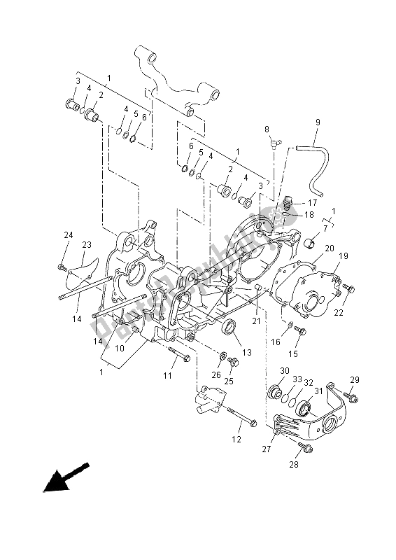 All parts for the Crankcase of the Yamaha YP 250R 2014