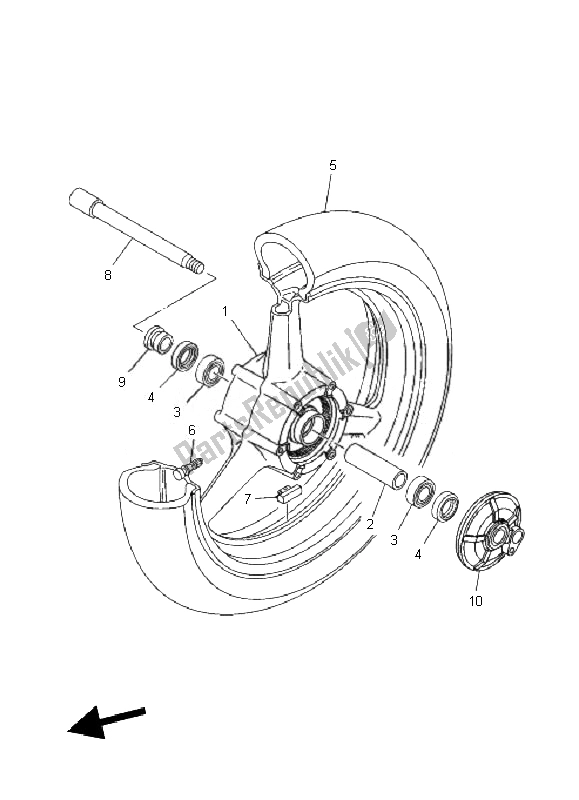 Toutes les pièces pour le Roue Avant du Yamaha TDM 900A 2010