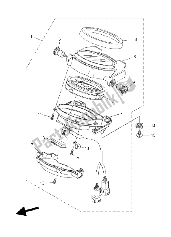 Toutes les pièces pour le Mètre du Yamaha MT 01 1670 2008