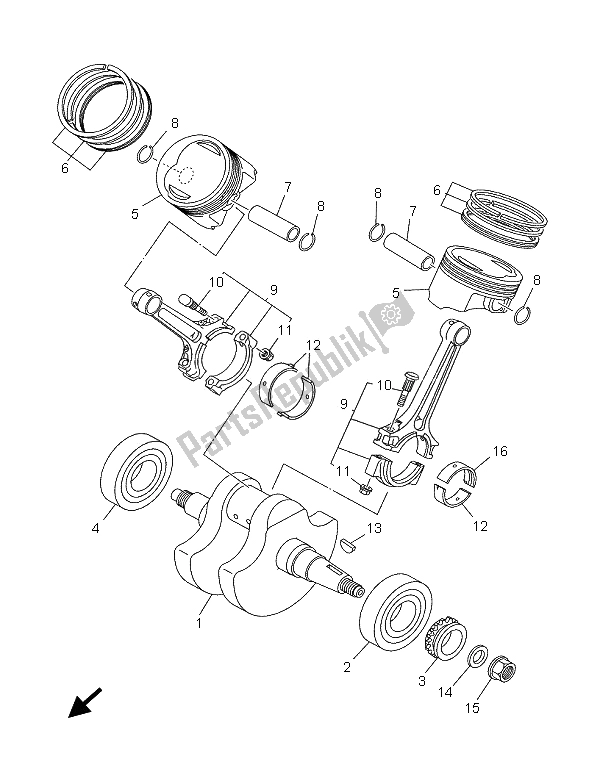 Todas las partes para Cigüeñal Y Pistón de Yamaha BT 1100 Bulldog 2005