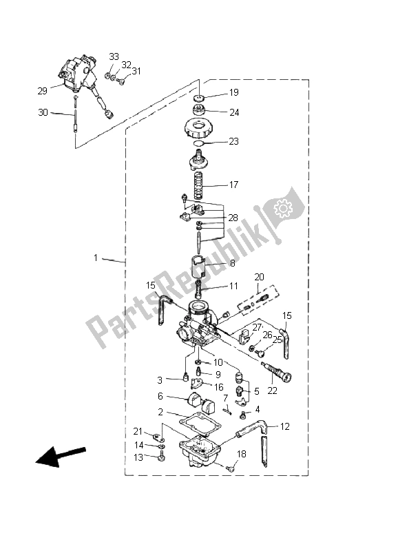 Tutte le parti per il Carburatore del Yamaha YFS 200 Blaster 2002