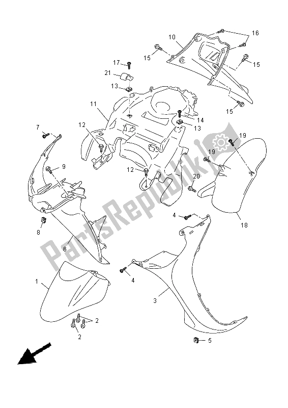 Tutte le parti per il Parafango del Yamaha YN 50 FU 2014