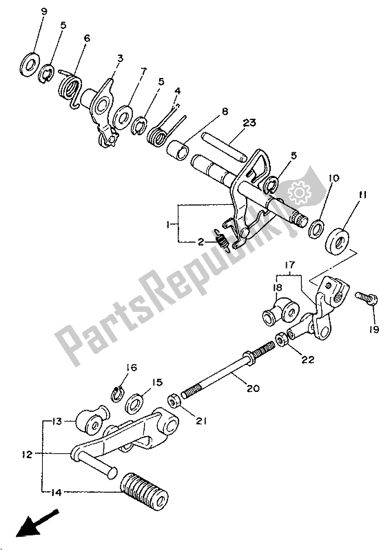 Toutes les pièces pour le Arbre De Changement du Yamaha XV 1100 Virago 1994