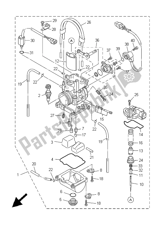 Todas las partes para Carburador de Yamaha YZ 250 2005