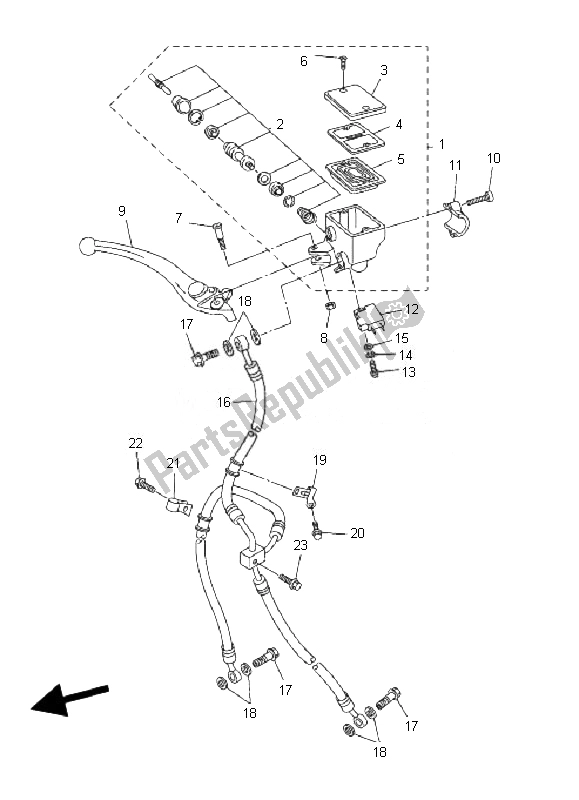 Tutte le parti per il Pompa Freno Anteriore del Yamaha FZ6 N 600 2007