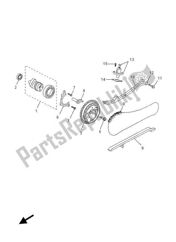 All parts for the Camshaft & Chain of the Yamaha YP 125 RA 2013