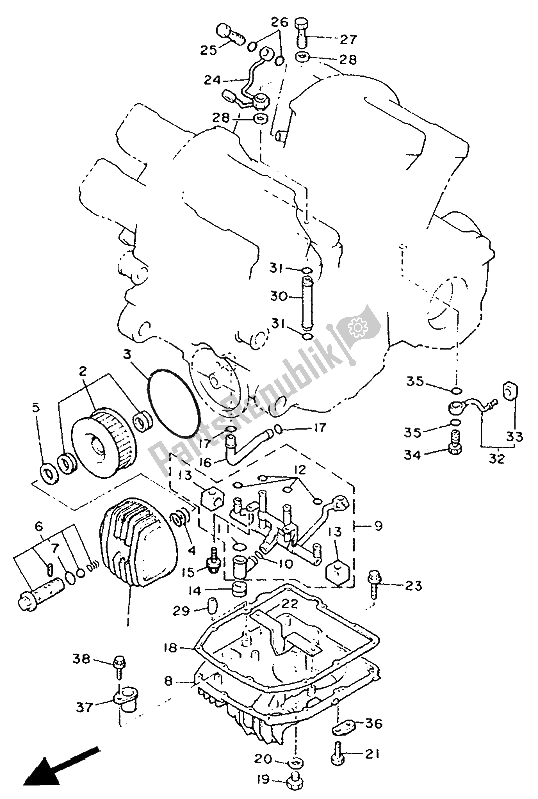 Toutes les pièces pour le Nettoyant Huile du Yamaha XVZ 13 TD Venture Royal 1300 1991