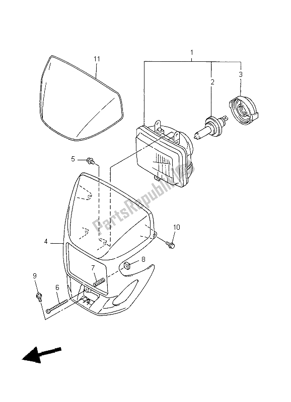 Tutte le parti per il Faro del Yamaha WR 250F 2004