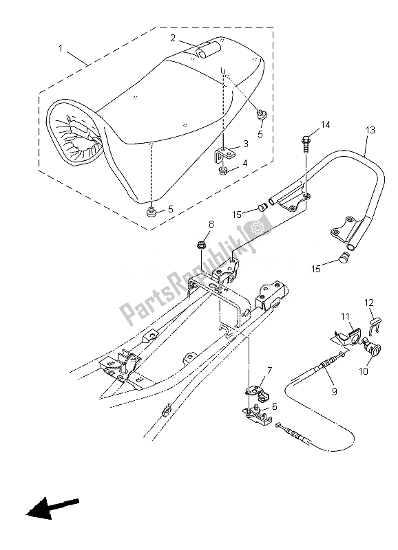 All parts for the Seat of the Yamaha YBR 250 2007