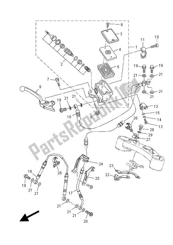 Toutes les pièces pour le Maître-cylindre Avant du Yamaha MT-07 A 700 2015