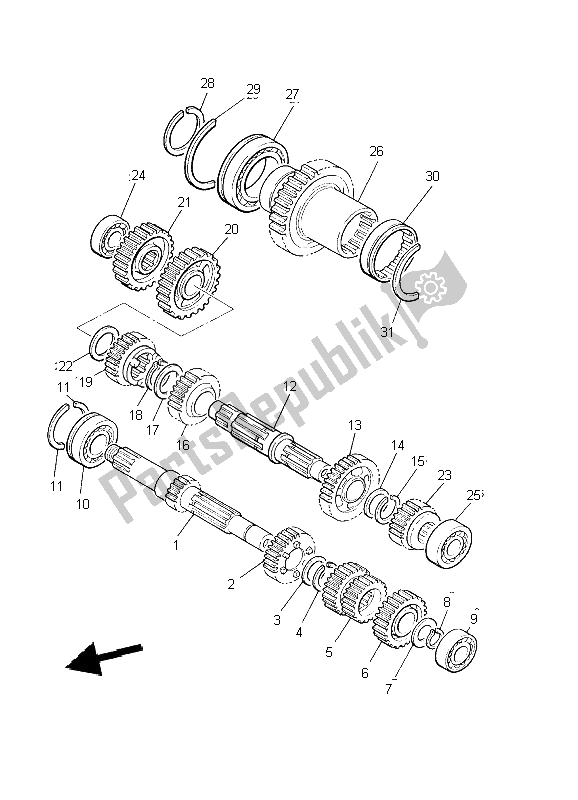 Wszystkie części do Przenoszenie Yamaha XJ 900S Diversion 2002