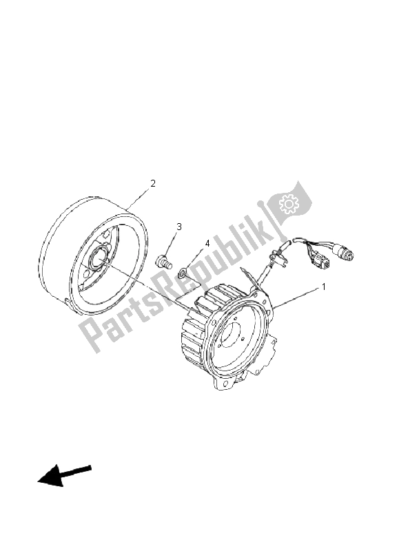 All parts for the Generator of the Yamaha YFM 250 Bear Tracker 2X4 2004