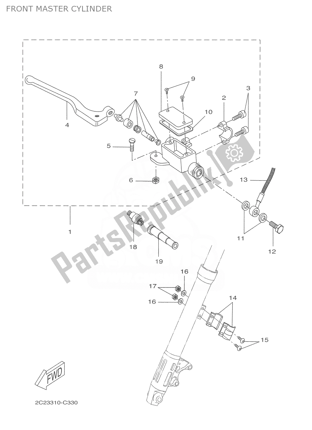 Toutes les pièces pour le Maître-cylindre Avant du Yamaha DT 50 2006