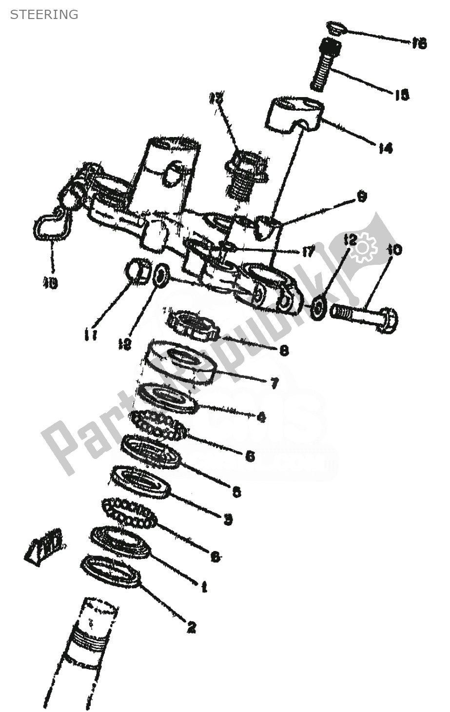 Tutte le parti per il Timone del Yamaha RD 250 1981