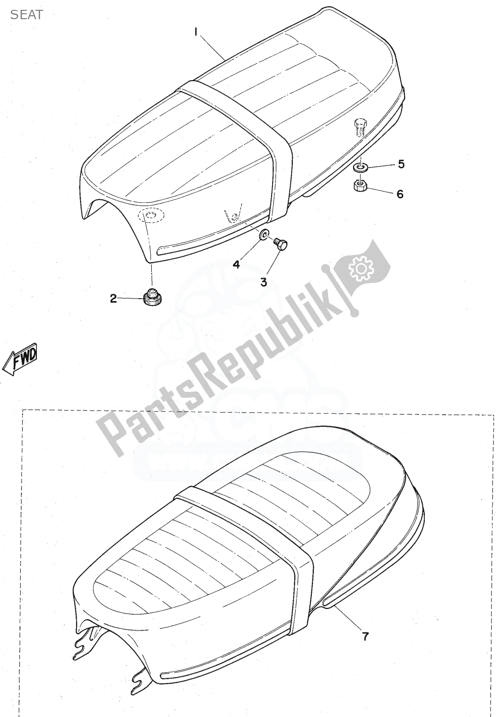 Tutte le parti per il Posto A Sedere del Yamaha FS1 1974