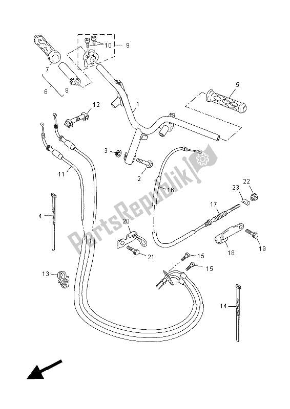 Todas las partes para Manija De Dirección Y Cable de Yamaha YN 50 FMU 2014