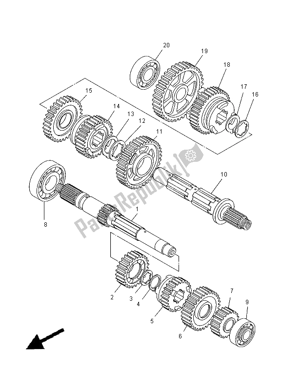 Toutes les pièces pour le Transmission du Yamaha XVS 650 Dragstar 2000