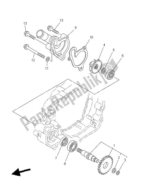 All parts for the Water Pump of the Yamaha YZ 85 SW LW 2004