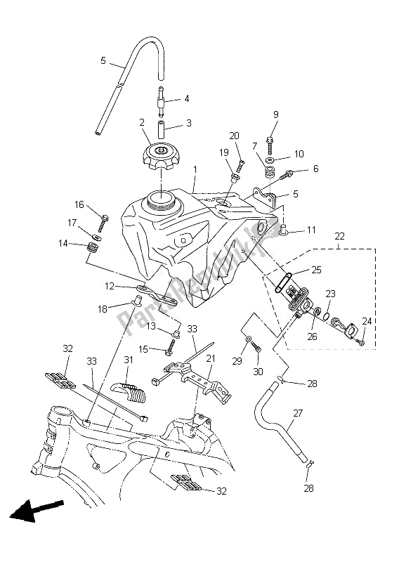 Todas las partes para Depósito De Combustible de Yamaha YZ 450F 2007