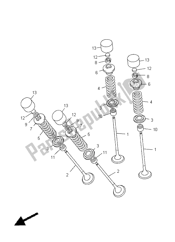 Wszystkie części do Zawór Yamaha YZF R1 1000 2012