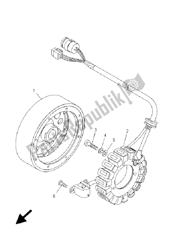 Tutte le parti per il Generatore del Yamaha YFM 350R 2009