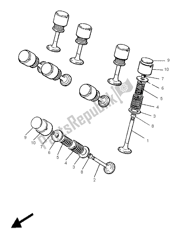 Tutte le parti per il Valvola del Yamaha XJR 1200 1995