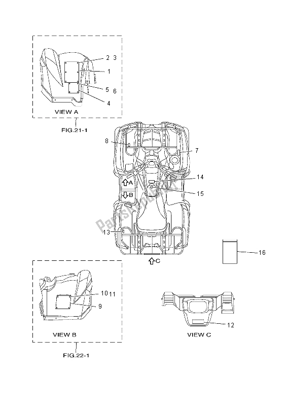 Tutte le parti per il Emblema Ed Etichetta del Yamaha YFM 550 Fwad 2014