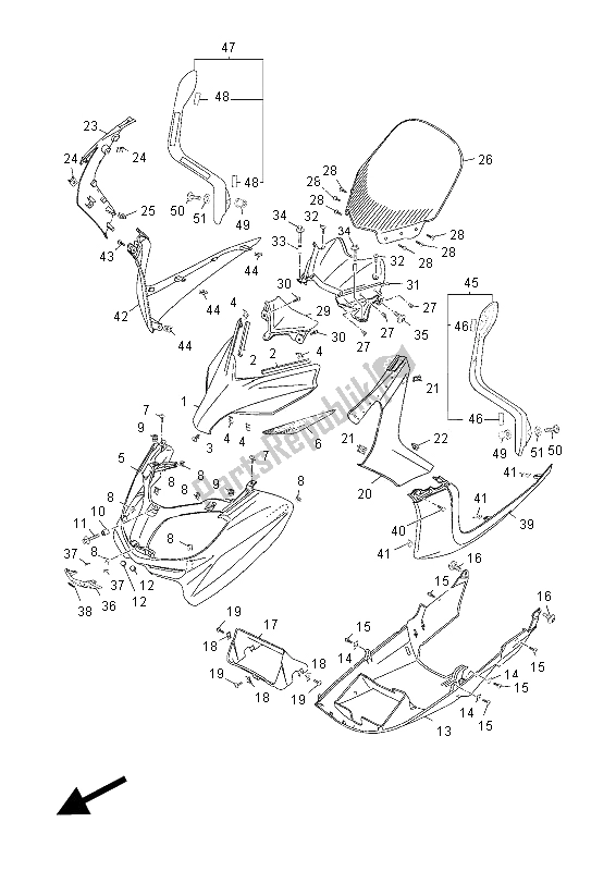 All parts for the Windshield of the Yamaha YP 125 RA X MAX Business 2012