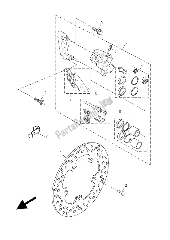 Tutte le parti per il Pinza Freno Anteriore del Yamaha YP 250 RA 2014