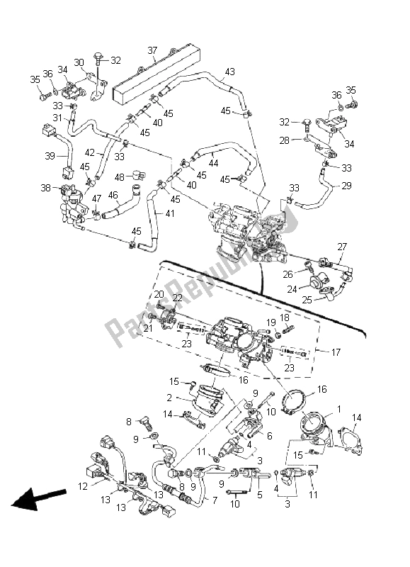 All parts for the Intake of the Yamaha XV 1900A Midnight Star 2008