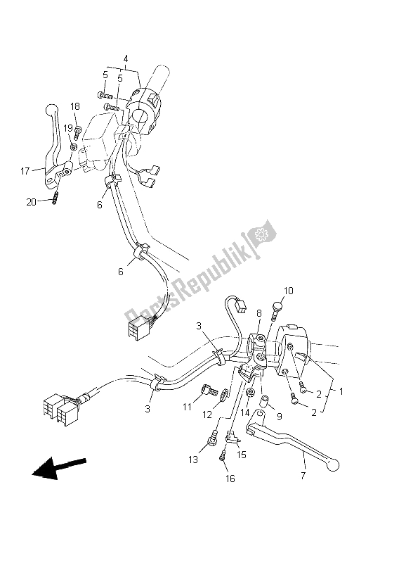 Todas las partes para Interruptor De Palanca Y Palanca de Yamaha XV 1600A Wildstar 2002