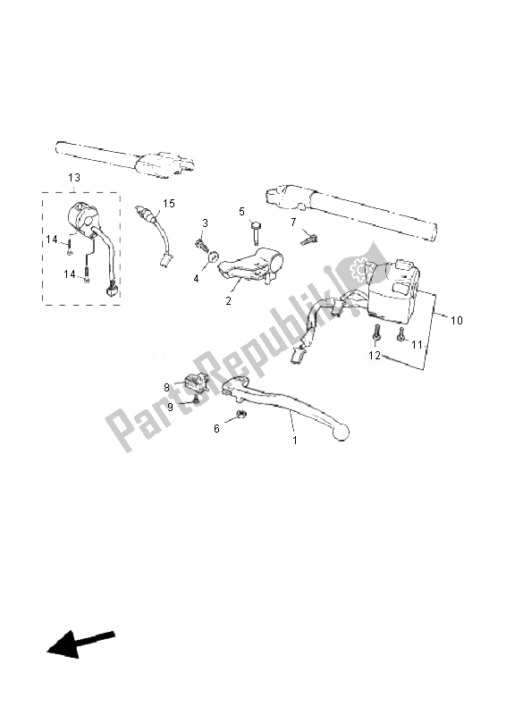 Todas as partes de Manípulo Interruptor E Alavanca do Yamaha TZR 50 2010