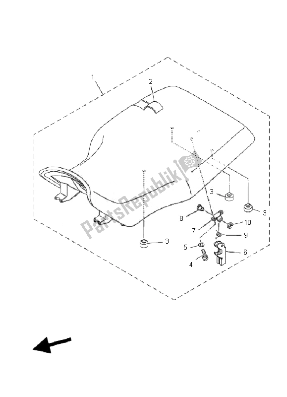 Todas las partes para Asiento de Yamaha YFM 125 Grizzly 2010
