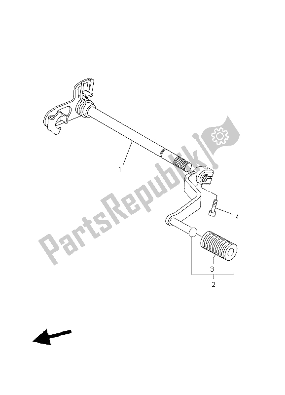 All parts for the Shift Shaft of the Yamaha MT 03 660 2009