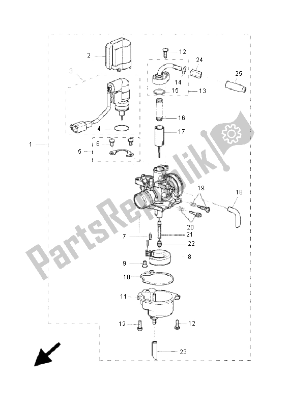 All parts for the Carburetor of the Yamaha YH 50 WHY 2005