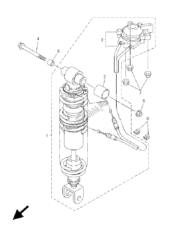 Toutes les pièces pour le Suspension Arrière du Yamaha FJR 1300 2005