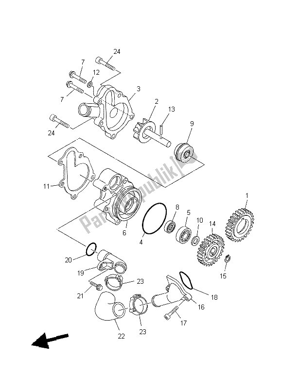 Tutte le parti per il Pompa Dell'acqua del Yamaha XT 660R 2004