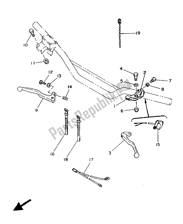 Tutte le parti per il Impugnatura Interruttore E Leva del Yamaha YZ 80 1986