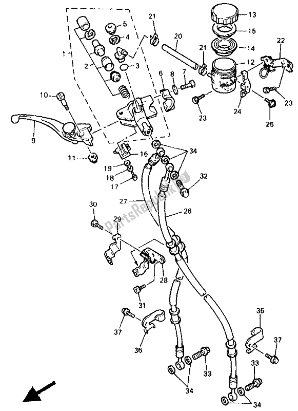 Toutes les pièces pour le Maître-cylindre Avant du Yamaha YZF 750 SP 1994