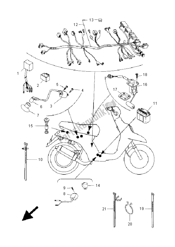 Toutes les pièces pour le électrique 2 du Yamaha CW 50S BWS 2005