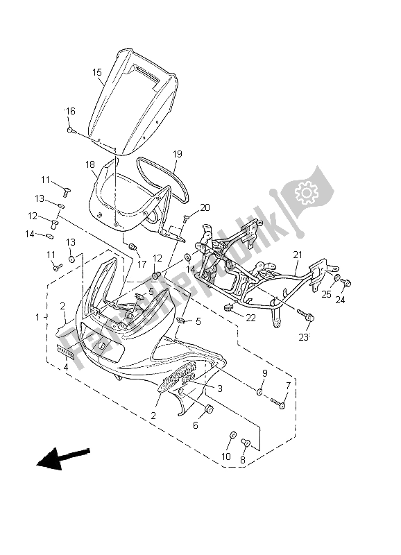 Tutte le parti per il Cowling 1 del Yamaha XJ 900S Diversion 2002