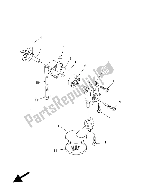 All parts for the Oil Pump of the Yamaha FJR 1300A 2014