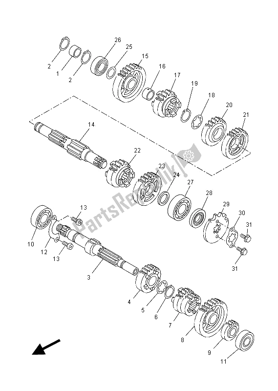 Todas as partes de Transmissão do Yamaha YZF R 125 2012