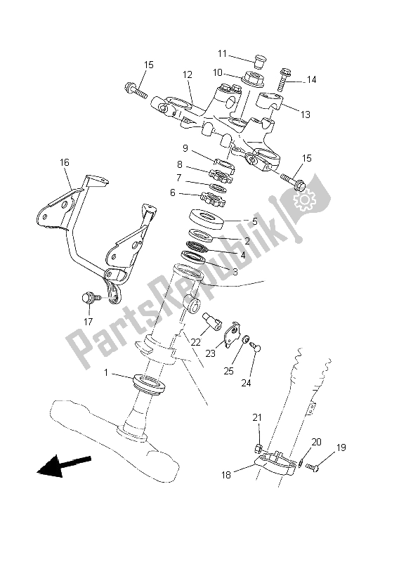 All parts for the Steering of the Yamaha TW 125 2002