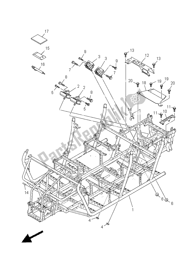 All parts for the Frame of the Yamaha YXC 700E Viking VI EPS 2015