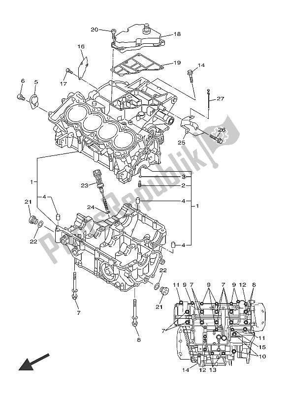 Wszystkie części do Korbowód Yamaha XJ6S 600 2016